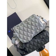 디올 24ss 새들 트리플 파우치 그레이 1ADPO276 23x16.5x4cm